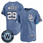 Men's Washington Nationals #29 James Wood Blue 2025 City Connect Limited Stitched Jersey Dzhi,baseball caps,new era cap wholesale,wholesale hats